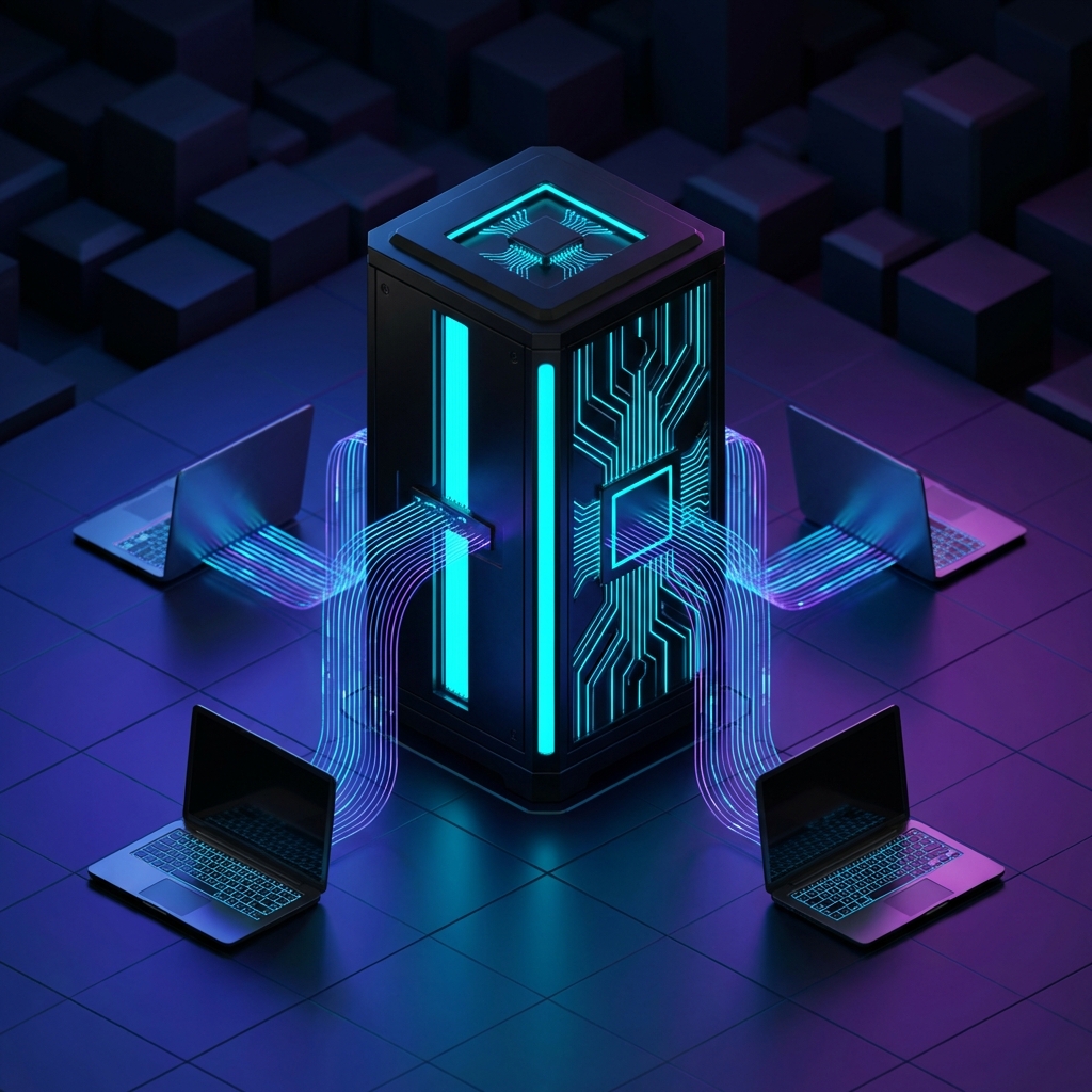 AI and data transformation illustration